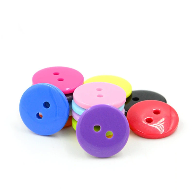 

200pcs MeeTee colorful two eyes buttons bread decorations shirt resin children's C5-1