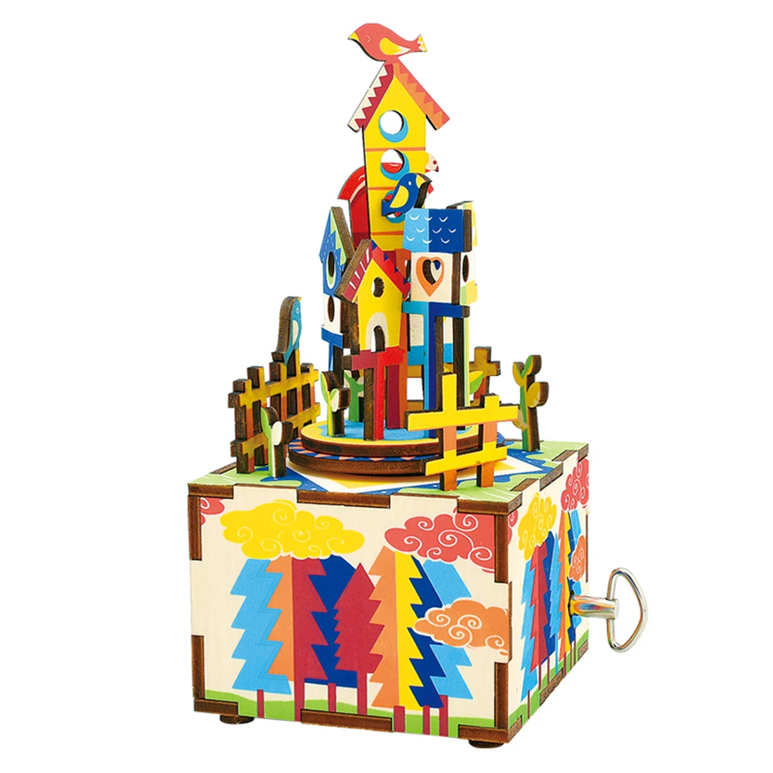 

Wooden Hand Craft Creative DIY Assembly Music Box Ornaments Educational Toys for Children Home Decor
