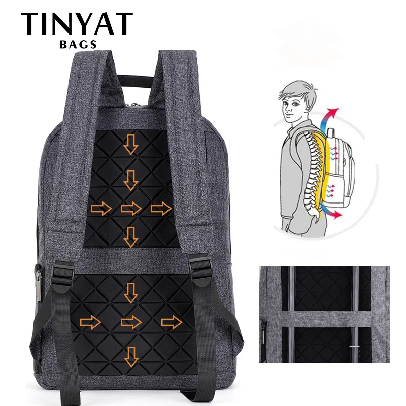 TINYAT hombres Mochila para portátil 15 ''Computer Mochila Escloar de escuela Mochila bolsa para Adolescente de hombro de lona Mochila TINYAT hombres Mochila para portátil 15 ''Computer Mochila Escloar de escuela Mochila bolsa para Adolescente de hombro de lona Mochila