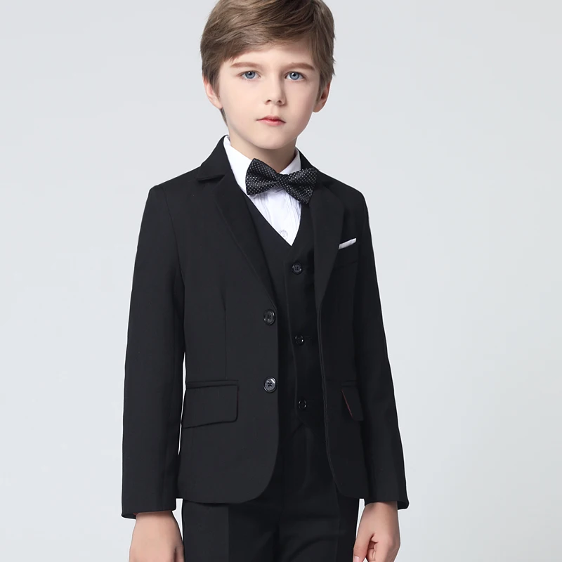 

kids boys suits set boy black formal clothes suit for wedding tuxedo teenage student clothing children party costume