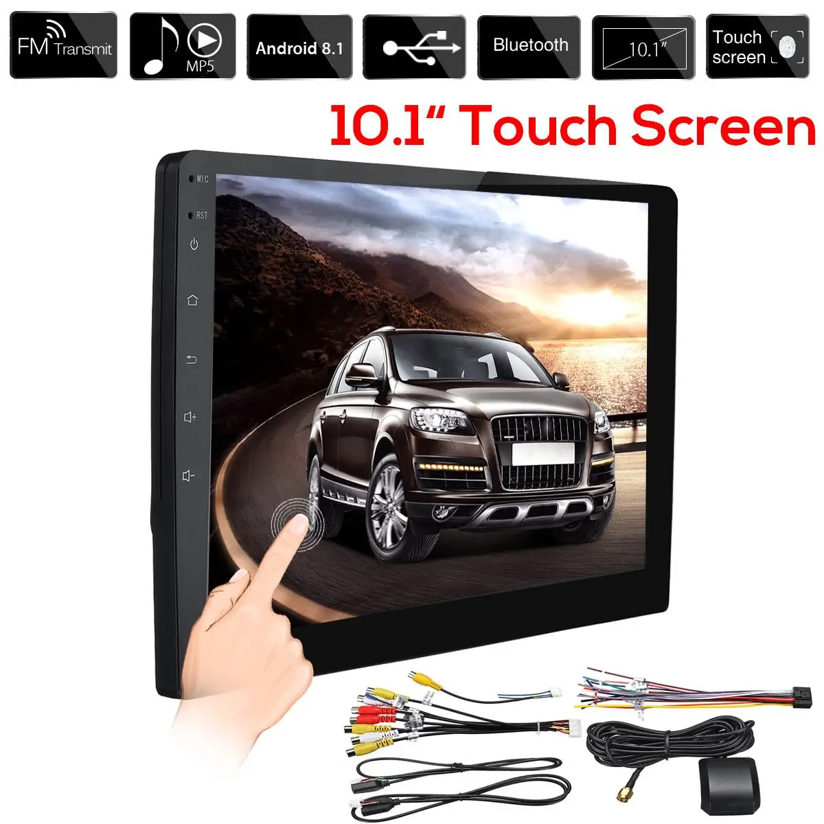 

10.1'' 2 Din Car Multimedia Player Android 8.1 Car Stereo Radio Video bluetooth WIFI GPS Nav Quad Core Touchs Screen MP5 Player