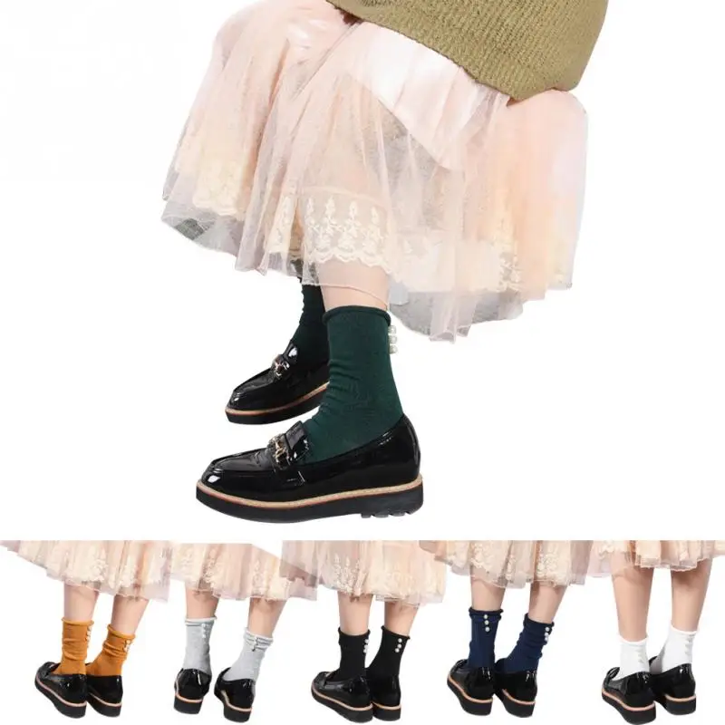 Хлопковые жаккардовые теплые носки с волнами в южнокорейском стиле, лаконичные носки унисекс