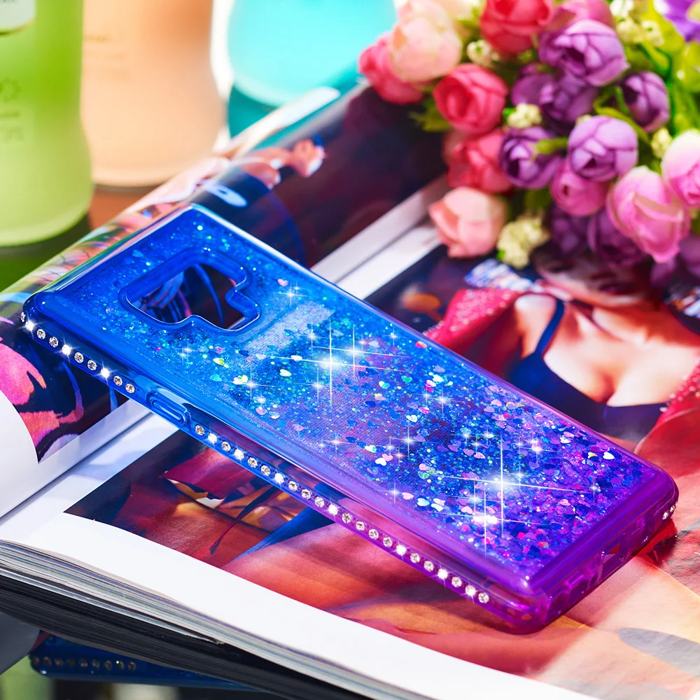 Для Samsung Galaxy Note 9 S9 Plus S8 чехол Блестящий градиент зыбучий песок мягкий ТПУ для