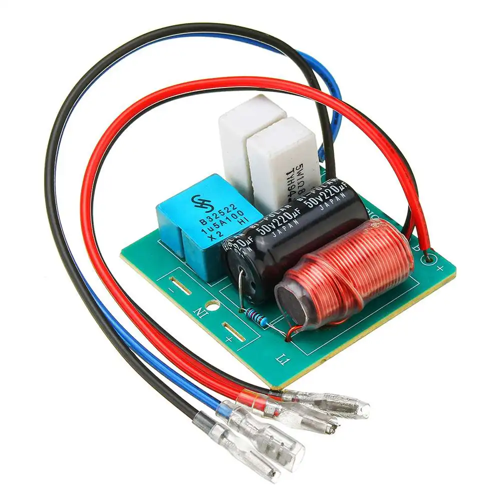 

LEORY 60W 2 Way 220UF Hi-Fi Audio Speaker Frequency Divider Speaker Audio Crossover Filters for Treble Bass Speaker DIY