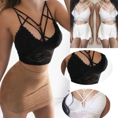 

2019 Sexy Womens Summer Spaghetti Strap Vest Sleeveless 90s High Neck Crop Top