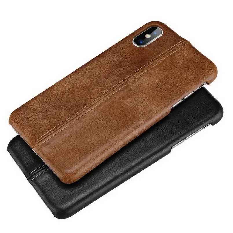 

Phone Cases for iPhone XS MAX Leather Case Matte Spliced Cowhide Cover for iPhone X XS XR 6 6s 7 8 Plus Anti-knock Back Funda