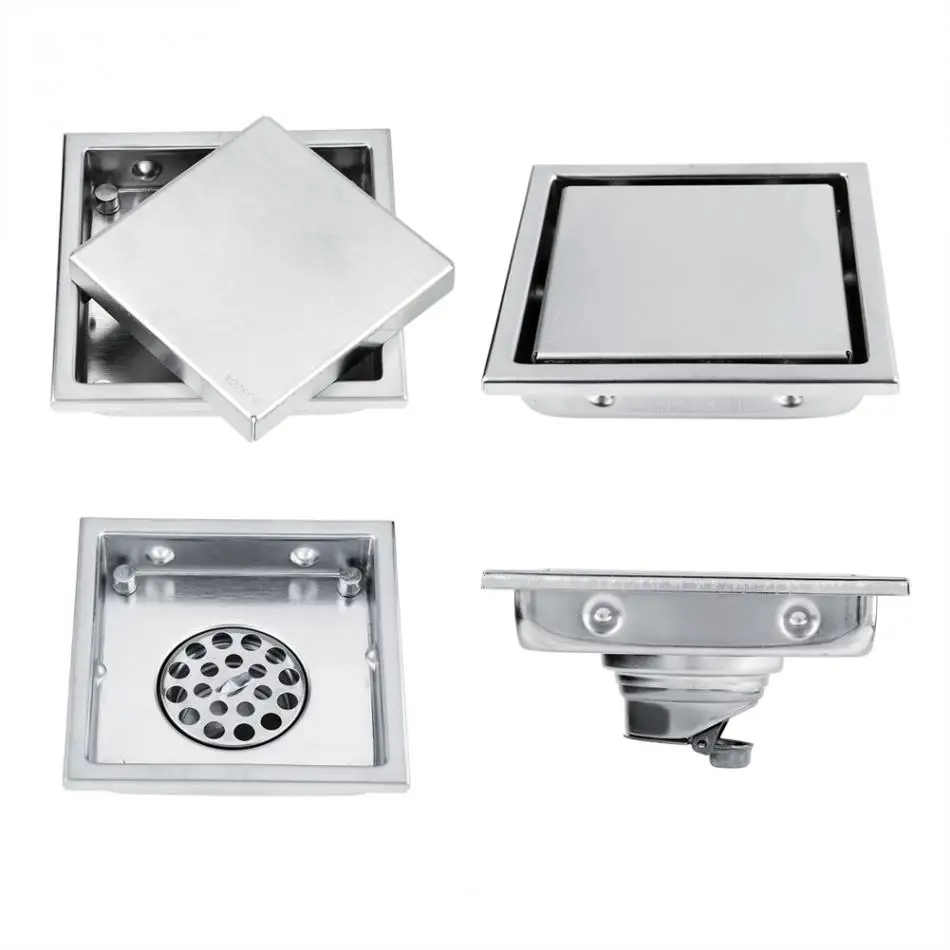 

Stainless Steel Floor Drain Anti-odor Floor Drain Cover Waste Gate Hair Shower Catcher Clean Drainer for Bathroom Kitchen