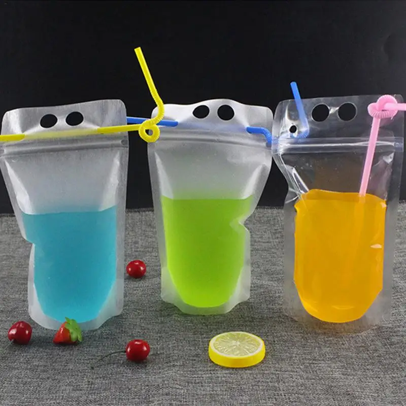 50 PCS Disposable Drink Container Set Beverage Juice Drink Pouches Bag