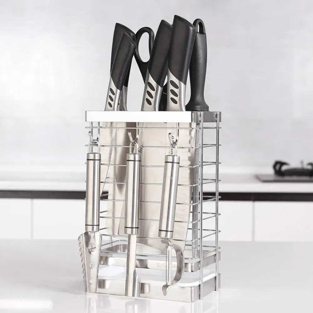 High Quality Kitchen Gadget Stainless Steel Cutlery Utensil Rack Holder
