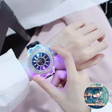 Дропшип 1 шт. многоцветный электронный цвет ful источник света шагомер наручные часы Круглый циферблат shapd светящиеся шагомеры для наружного