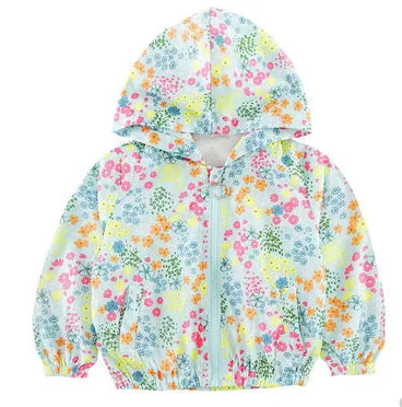 

Baby Girl Flower Print Coat 2019 Spring New Korean-Style Fashion Pink Printed Child Hooded Coat Windbreaker Jacket Clothing