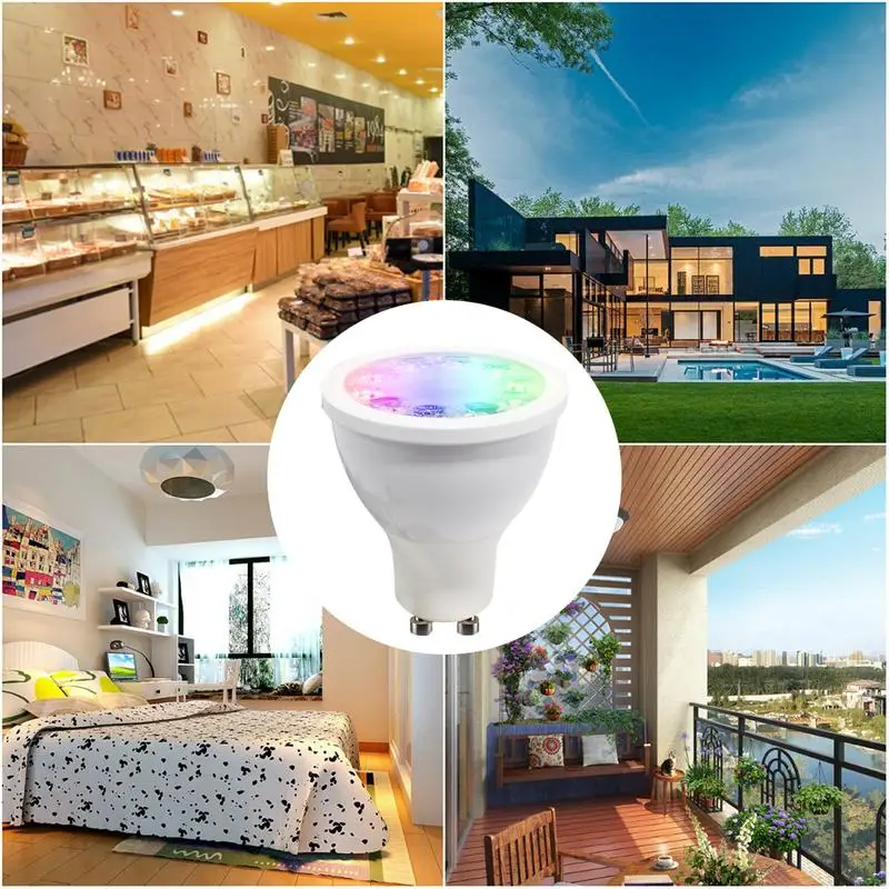 

5W LED SpotlightBulb Lamp RGB CCT AC100-240V Wireless Dimmable Remote Controller Smart Led Light RGB Doublewhite With ZigBee