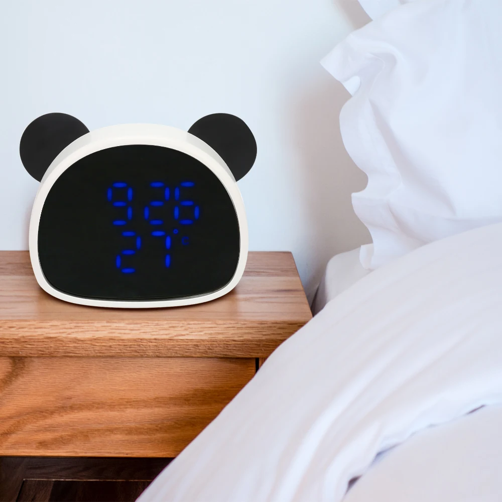

Cute Panda Shape Alarm Clocks T - WL - 03 LED Digital Electronic Mirror Alarm Clock With Snooze Function