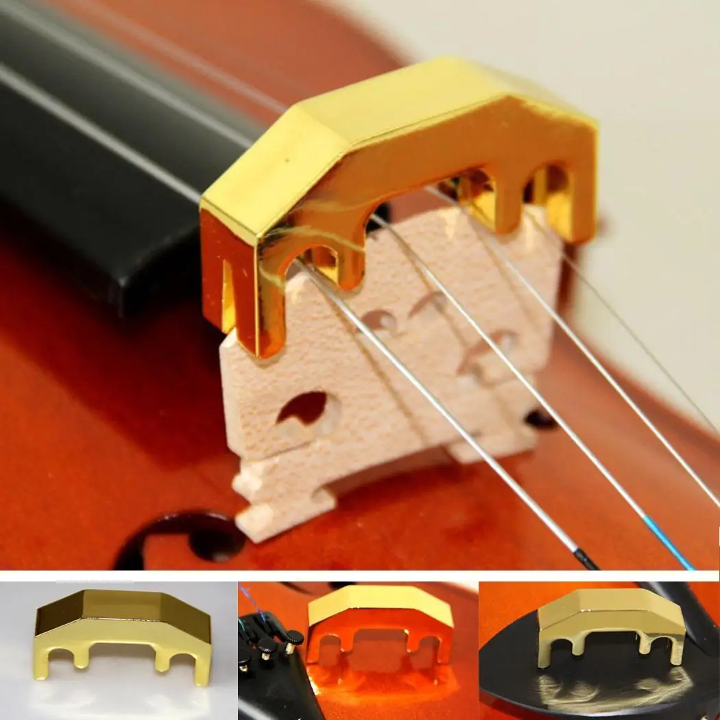 

Violin Muffler Mini Metal Practice Mute Silencer Gold Casual for Violin Lightweight, durable use