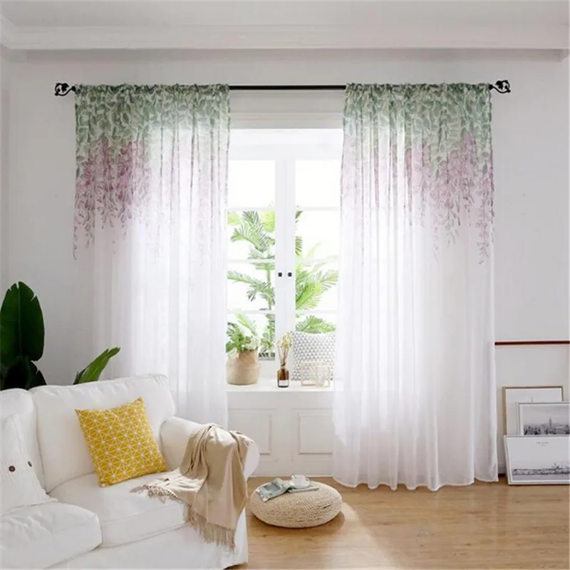 Wisteria ПЕЧАТНЫЕ ЗАНАВЕСКИ экран 1*2 м Пирсинг стержень для гостиной световые шторы |