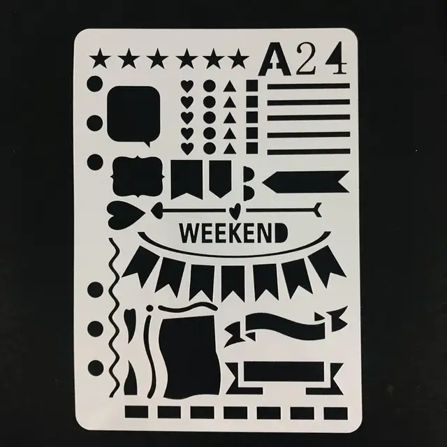 1 Pc Weekend Banner Pet Layering Stencils For Diy Scrapbook