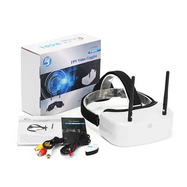 SJ RG01 5 8G 48CH двойной дисплей видео FPV очки с аккумулятором 3 7 В 1500 мАч DVR для RC Racing Drone