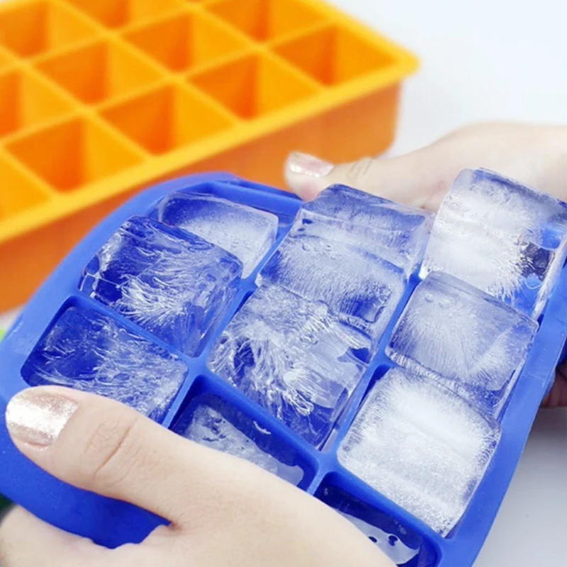15 сеток квадратный 3x3x3 см гигантский поднос кубик льда Большой DIY плесень 1 шт. Новая форма производитель модный силиконовый