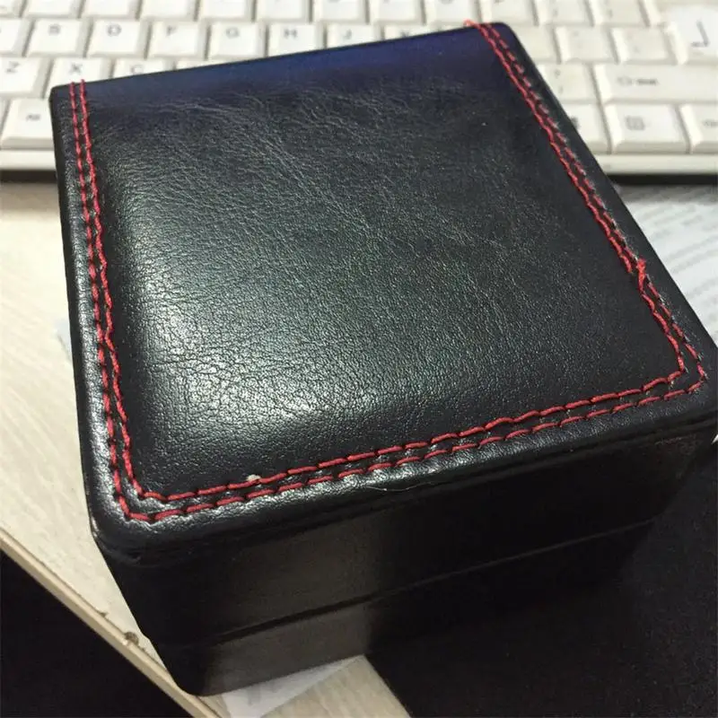 

New Arrive Fashion Watch Box Faux Leather Square Jewelry Watch Case Display Gift Box With Pillow Cushion Bangle WristWatch Box