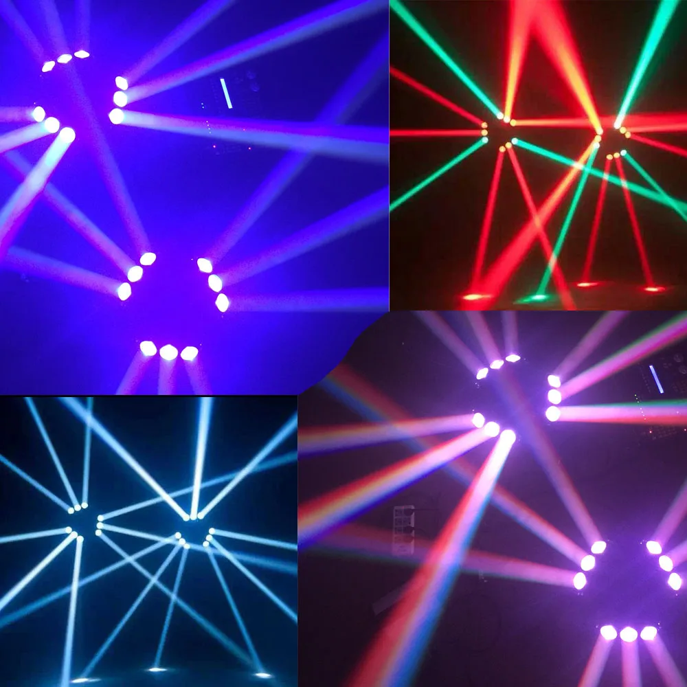 90 Вт 9LED RGBW полноцветный DMX512 светильник со звуковым управлением 16/48 каналов мини