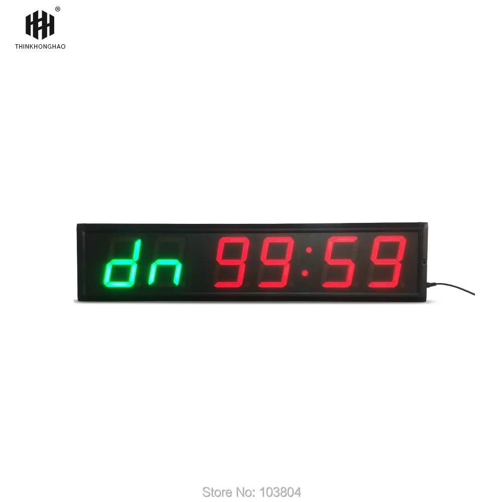 

Internal program 4'' 6Digits LED Countdown Clock Workout Timer For Garage Home Gym Crossfit Training EMOM Tabata Fitness Timer