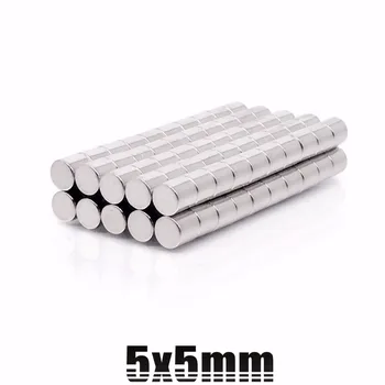 

500pcs Neodymium magnet 5x5 mm Rare Earth small Strong Round permanent 5*5mm fridge Electromagnet NdFeB nickle magnetic DISC