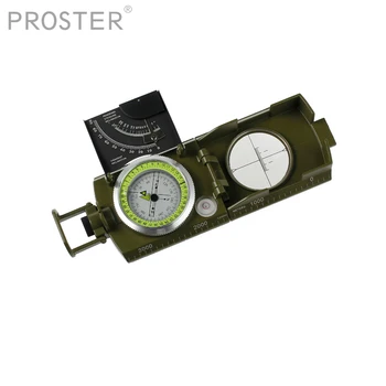 

Proster 1Pcs Portable Folding Lens Compass fluorescent display practical Metal Sighting pocket Compass clinometer Camping