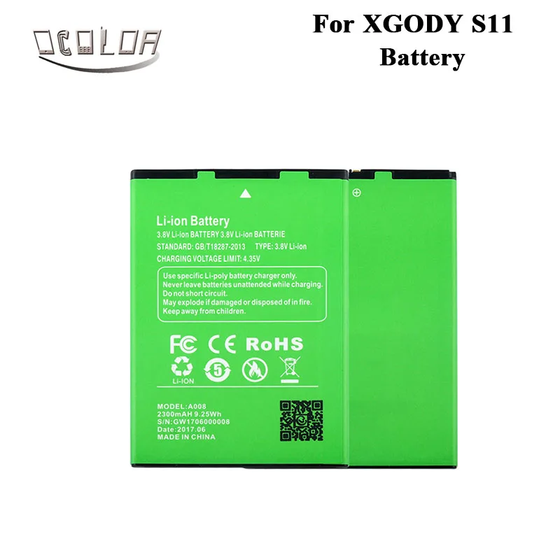Ocolor для XGODY S11 аккумулятор 2300 мАч сменный аксессуар мобильного телефона