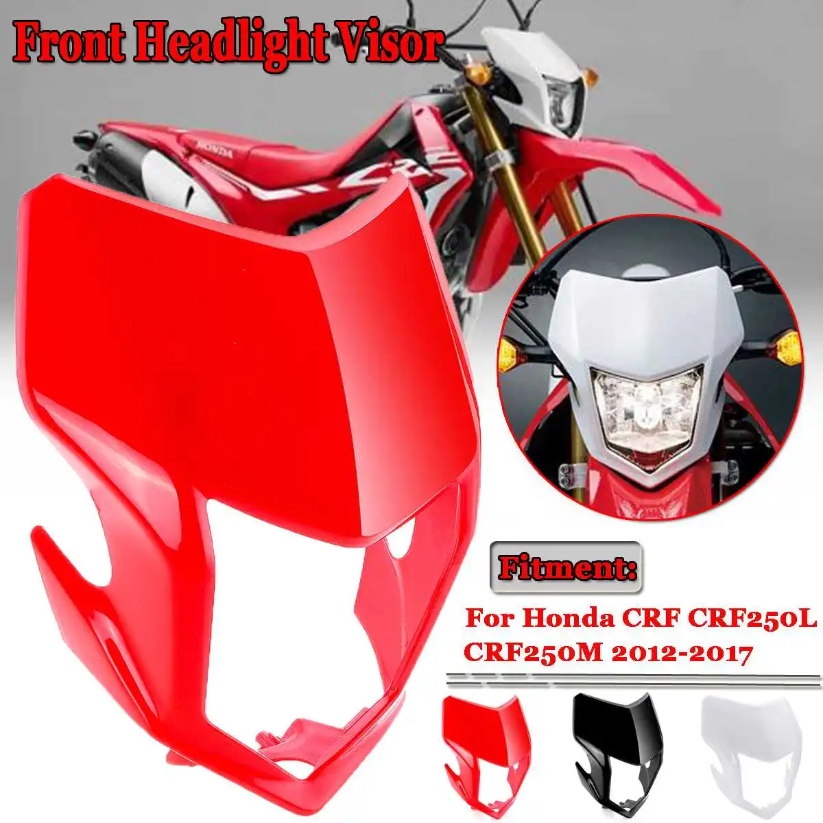 

3-Color Motorcycle Front Headlight Lamp Visor Fairing Windshield Protective For Honda CRF CRF250L CRF250M 2012-2017
