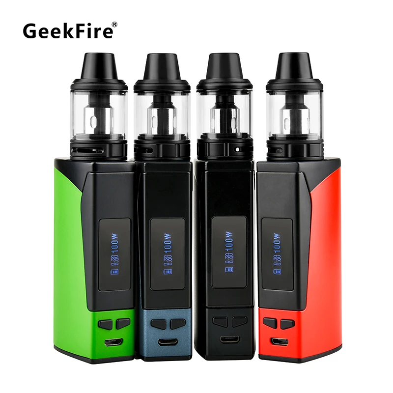 

GeekFire 100W Electronic Cigarette Mod Kit M100 LED Screen 2000mAh Built-in Battery Vape Box Mod M22 Tank 0.35ohm 2.5ml Kits