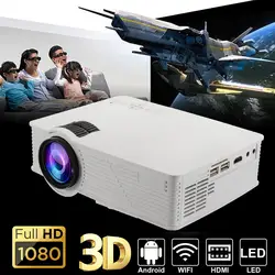 7000 люмен светодиодный проектор WiFi 1080 P Full HD Android4.4 3D Мультимедийный USB/SD/HDMI/VGA/AV/ТВ для Театр дома Кино AU/США Plug