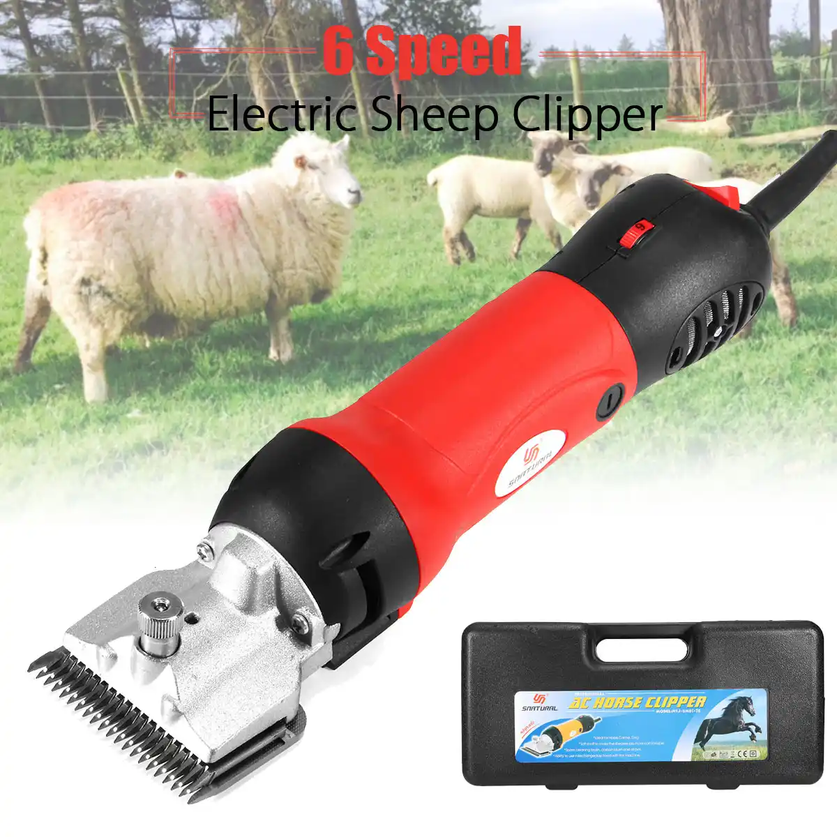 doersupp 4 Plug Electric Horse Sheep Clipper 320W Equine Animals