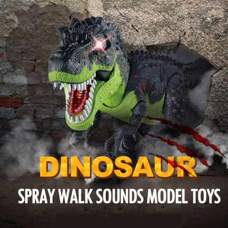 Детская обувь для прогулок электрические игрушки динозавра с Музыка светильник спрей Прогулка звуки Животные модели игрушки для детей на день рождения, рождественский подарок