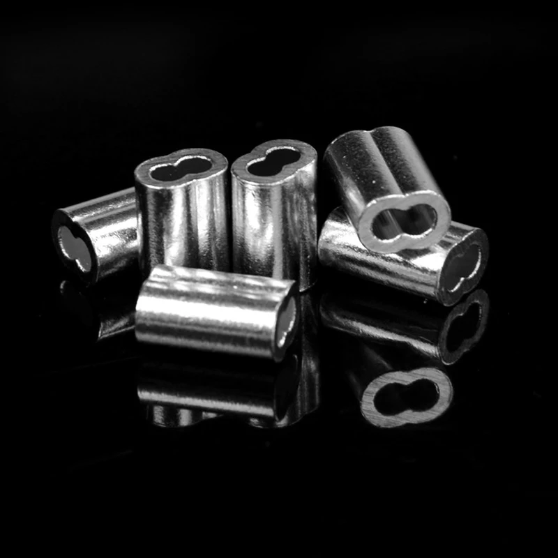 

1.2mm 100pcs Wire Rope Aluminum Sleeves Clip Fittings Cable Crimps