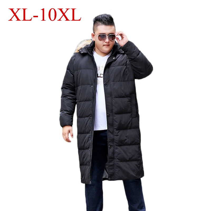 12XL 10XL зимняя мужская куртка толстый белый утиный пух теплое Мужское пальто