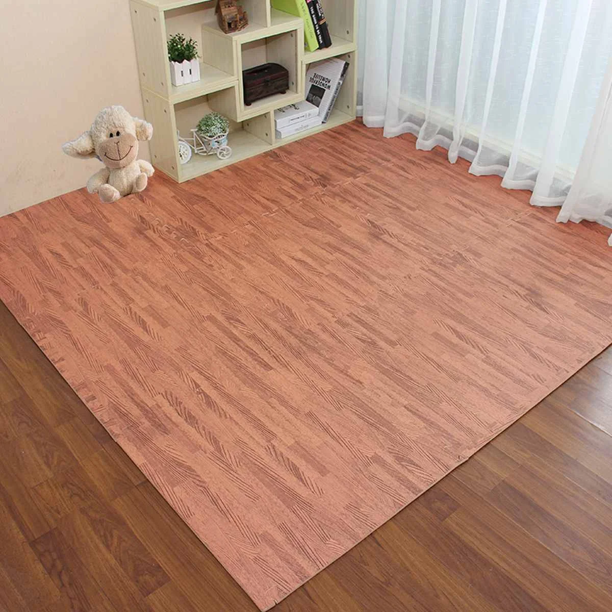 1 шт. 31x31x1 см EVA Foam Brown Легкая очистка имитация дерева детские игровые коврики