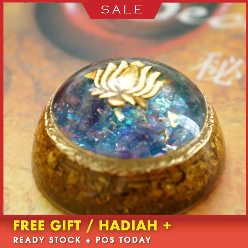 

AURAREIKI Orgonite Pendant Lotus Buddha Enlightenment Radiation Absorption Negative Energy Amethys Necklace Orion Aogan Energy