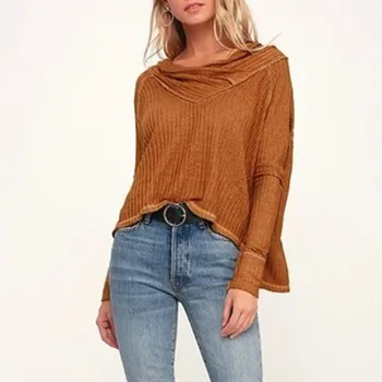 

Spring And Autumn Solid Color Long Sleeve V Neck Knitting Jacket Upper Garment Sweater Woman