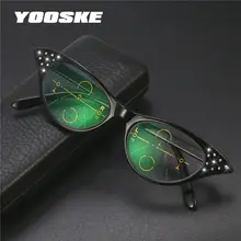 YOOSKE, прогрессивные, Мультифокальные очки для чтения, женские, кошачий глаз, мультифокус, мульти фокус, очки для чтения, дальнозоркость, дальнозоркость, Пресбиопия