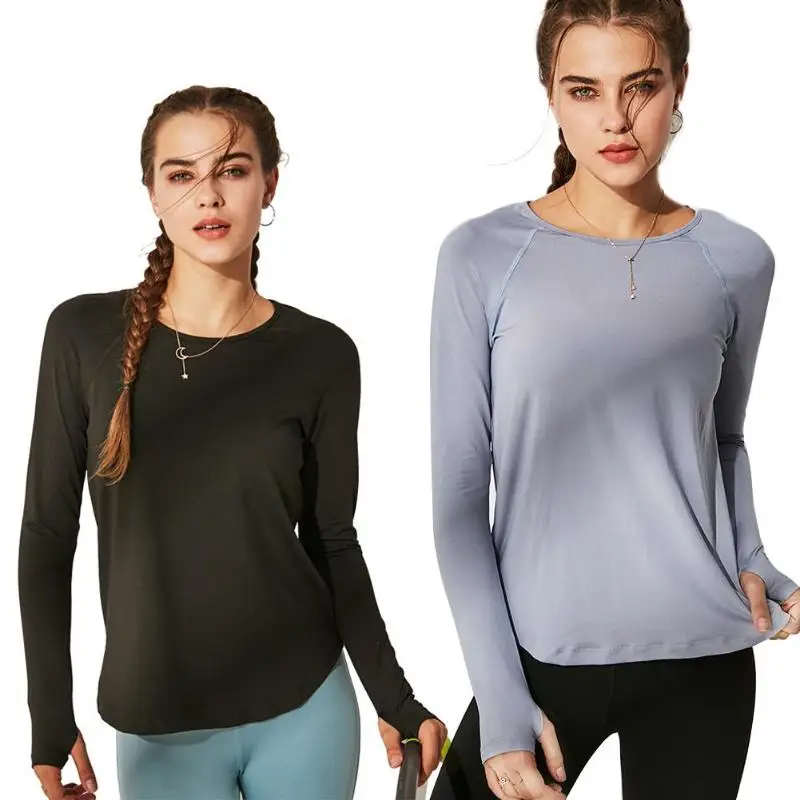 

Yoga Shirts Women Gym Breathable Sportwear Fitness Gym Shirts Long Sleeve Slim Yoga Workout Blouse Clothes
