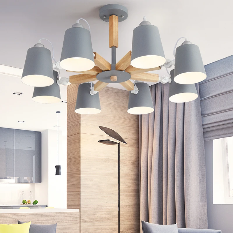 

Modern Wood Pendant Lights Colorful Macaron Color Iron Lamp Shade Luminaire Diningroom Lights Pendant Lamp For Home Lighting