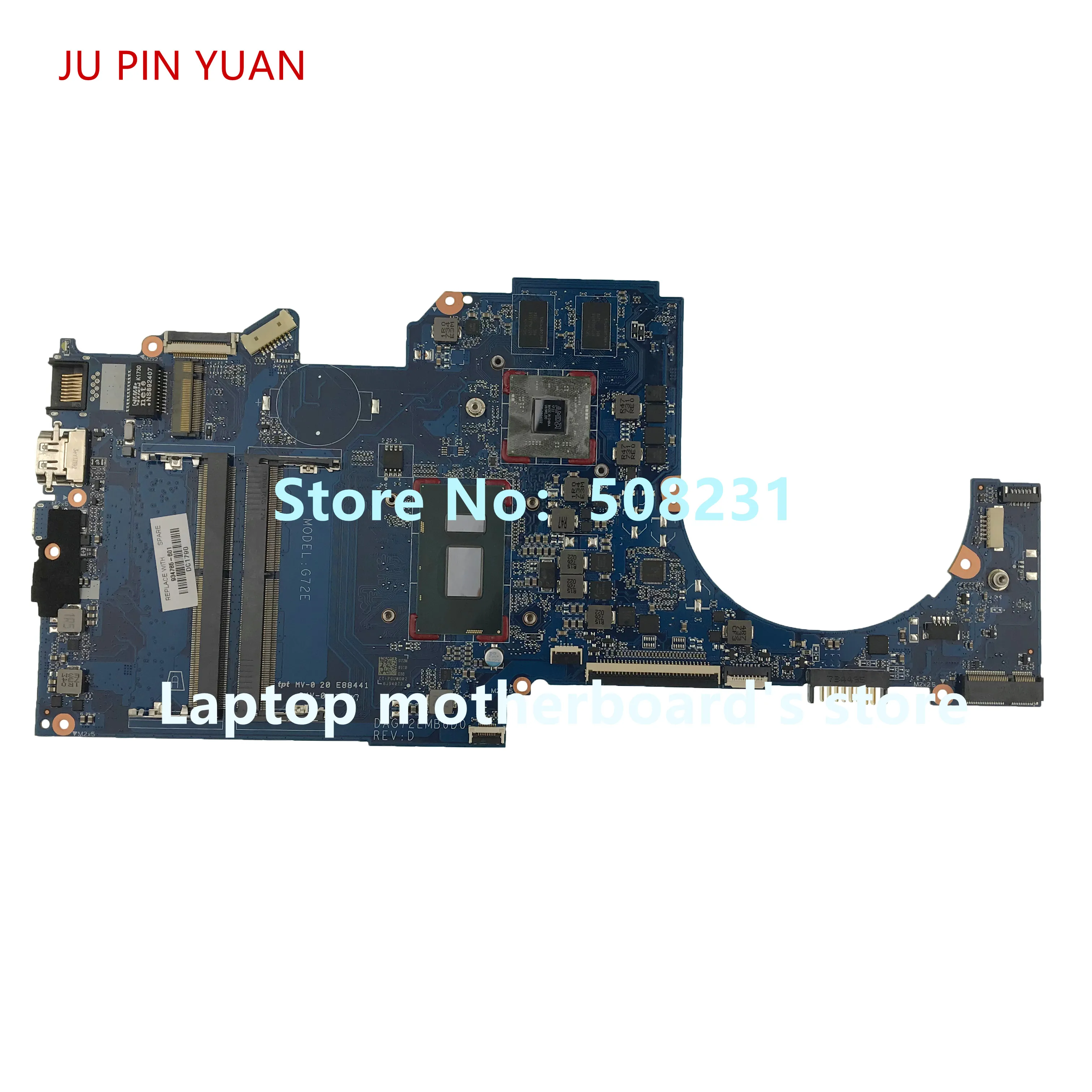 Ju pin yuan 934785-601 G72E DAG72EMB6D0 материнская плата для ноутбука HP 14-BP 14-bp038TX ноутбук ПК I5-8250U