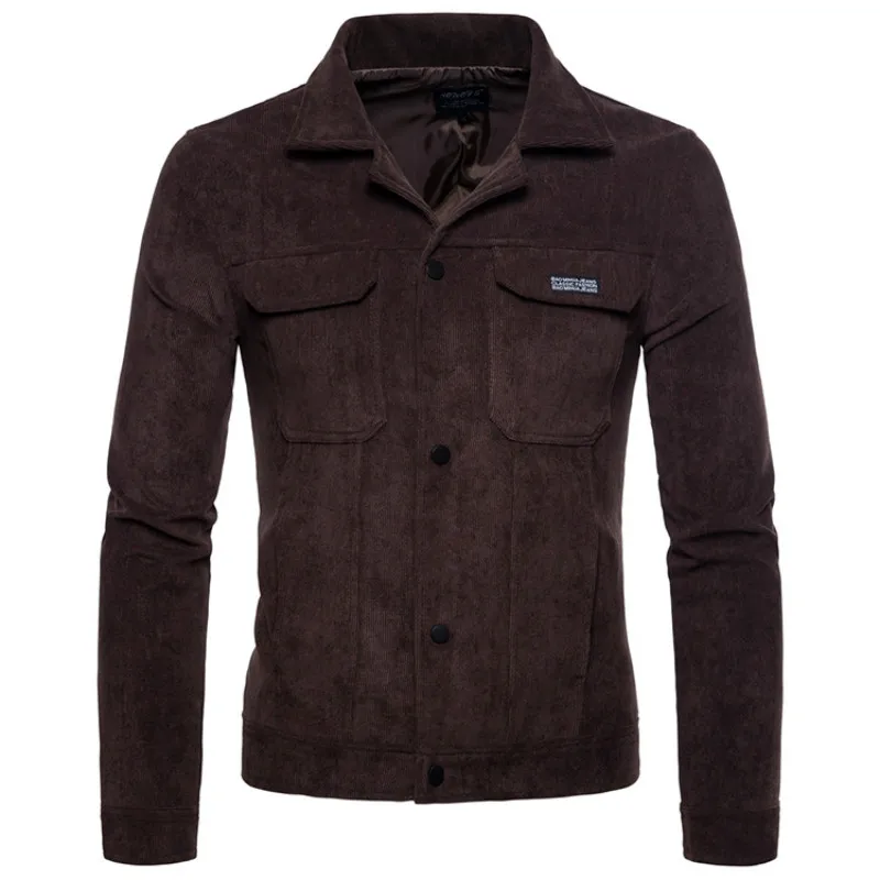 

2019 Spring New pattern Man Leisure coat corduroy Cultivate oneself Jacket Casual Men Outwear Streetwear Pure color stripe Tops