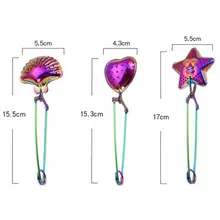 Оригинальность телескопическая из нержавеющей стали ситечко для чая красочный фильтр для приправ фиксатор в виде шарика формы портативный фильтр чайный горшок набор инструментов
