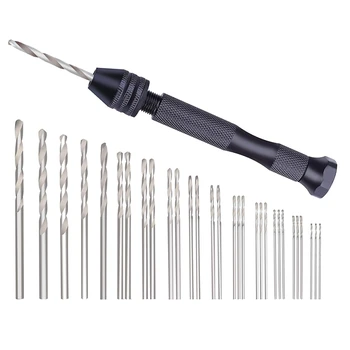 

Hand Drill Bits Set 31Pcs Hand Drill Set Precision Pin Vise Micro-Mini Twist Drill Bits For Metal Wood, Delicate Manual Work,