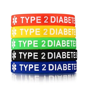

50pcs Type 2 diabetes Allergy wristbands Diabetic insulin dependent Medical alert awareness Silicone Bracelet Wristbands