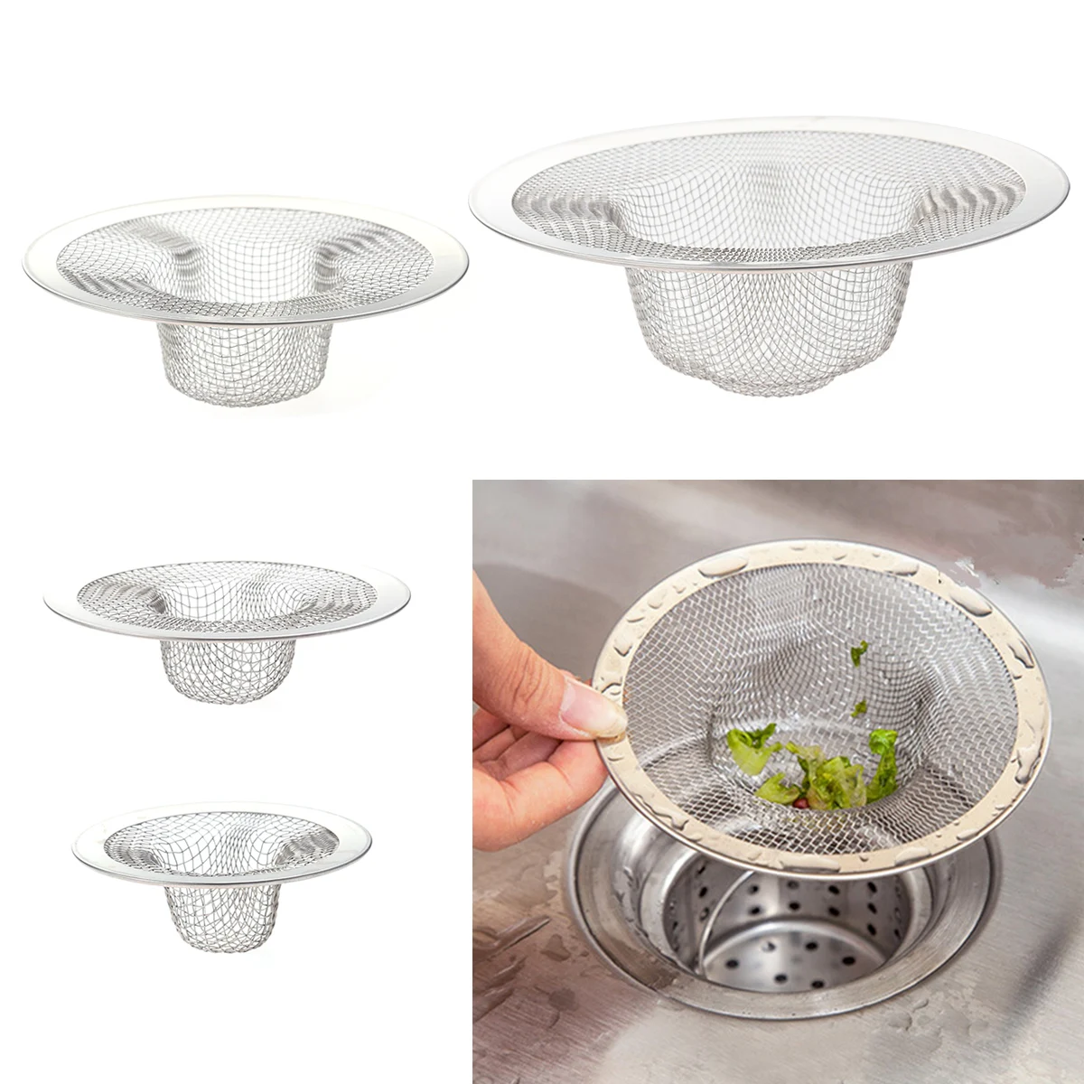 4PCS Filter Net Floor Drain Clean Durable Rustproof Food Residue for Kitchen Bathroom | Дом и сад