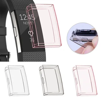 

Protective Case Cover Bumper Silica Gel TPU Eco-friendly Anti-fall Soft Watch Screen Transparent Protectors For Fit bit Charge 2