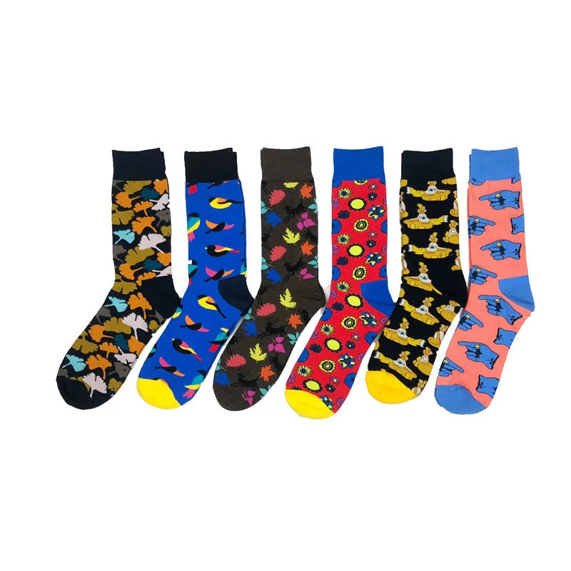 

PEONFLY1 pair cool funny man cotton crew socks fashion colorful long socks gift socks for men Calcetines de hombre drop shipping