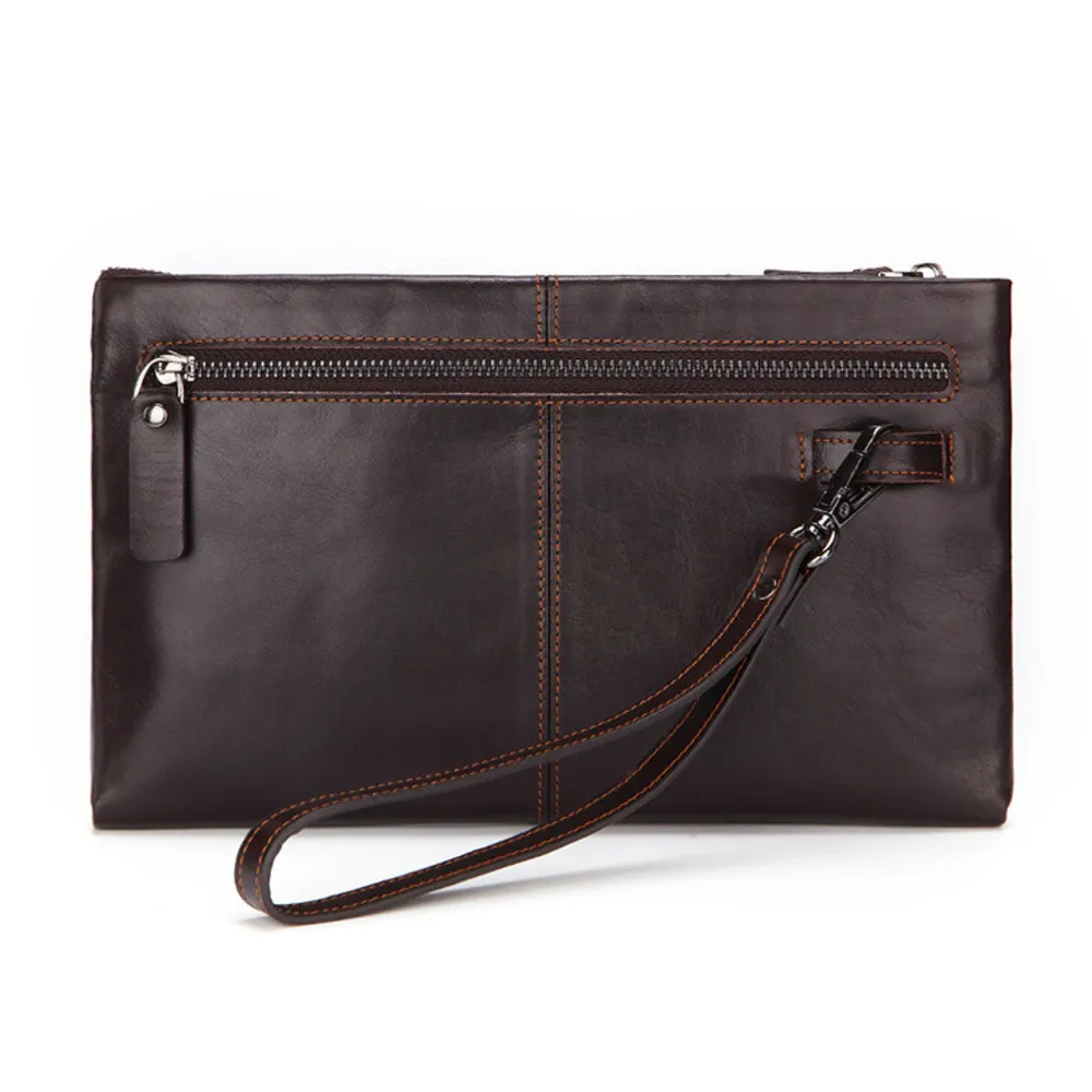 

New Leather Wallet Wax Oil Head Layer Cowhide Long Fund Wallet Man Wallet Genuine Leather Zipper Male Package Directly Group